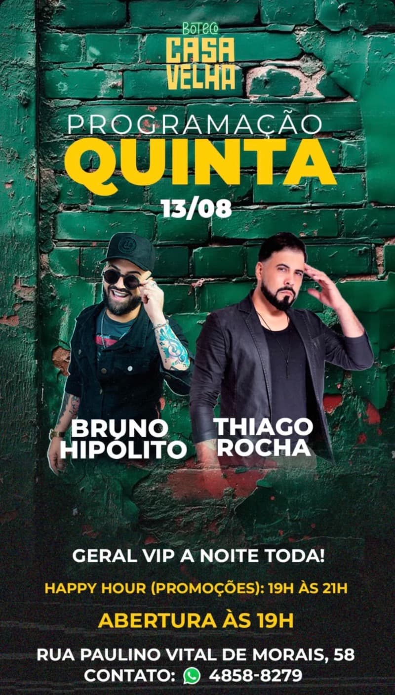 Flyer Boteco Casa Velha