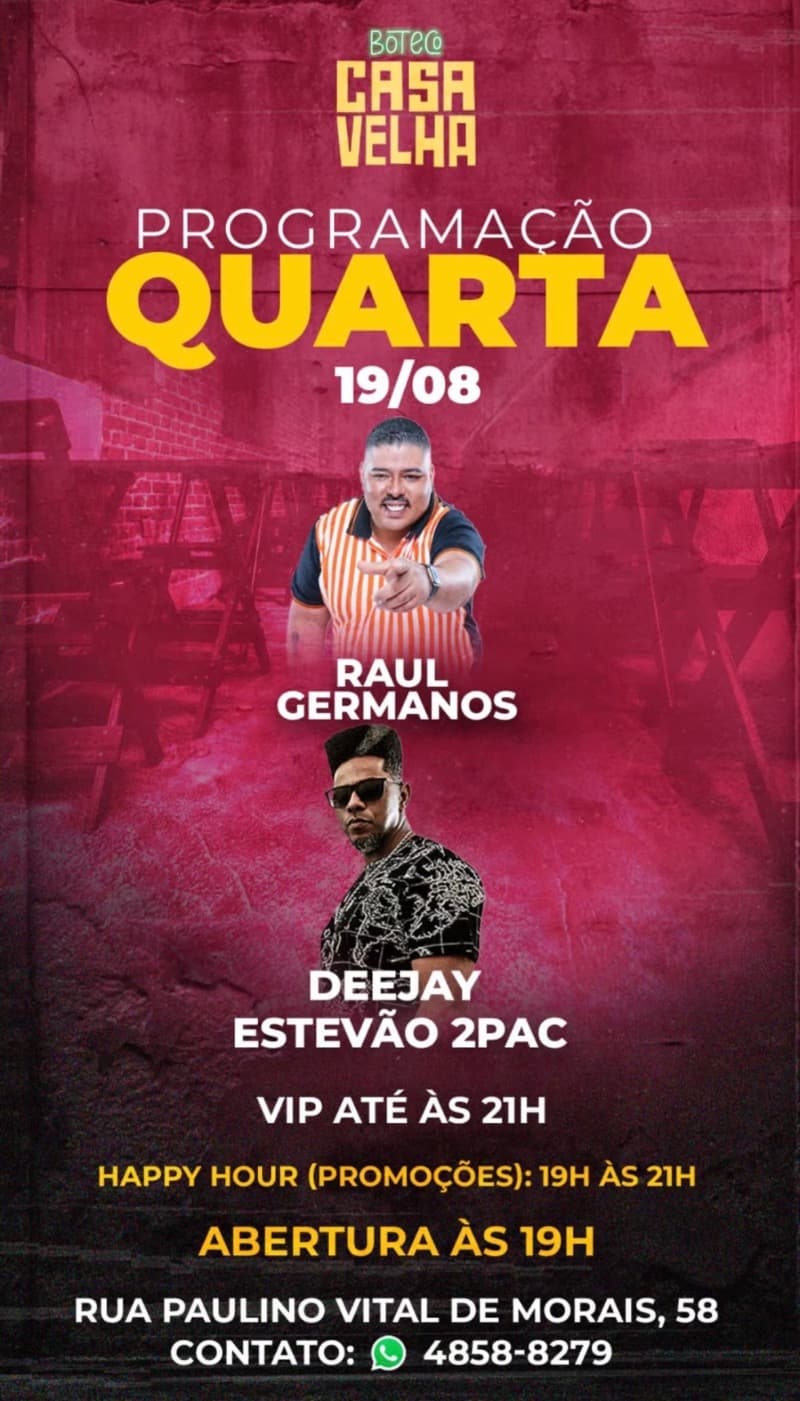 Flyer Boteco Casa Velha